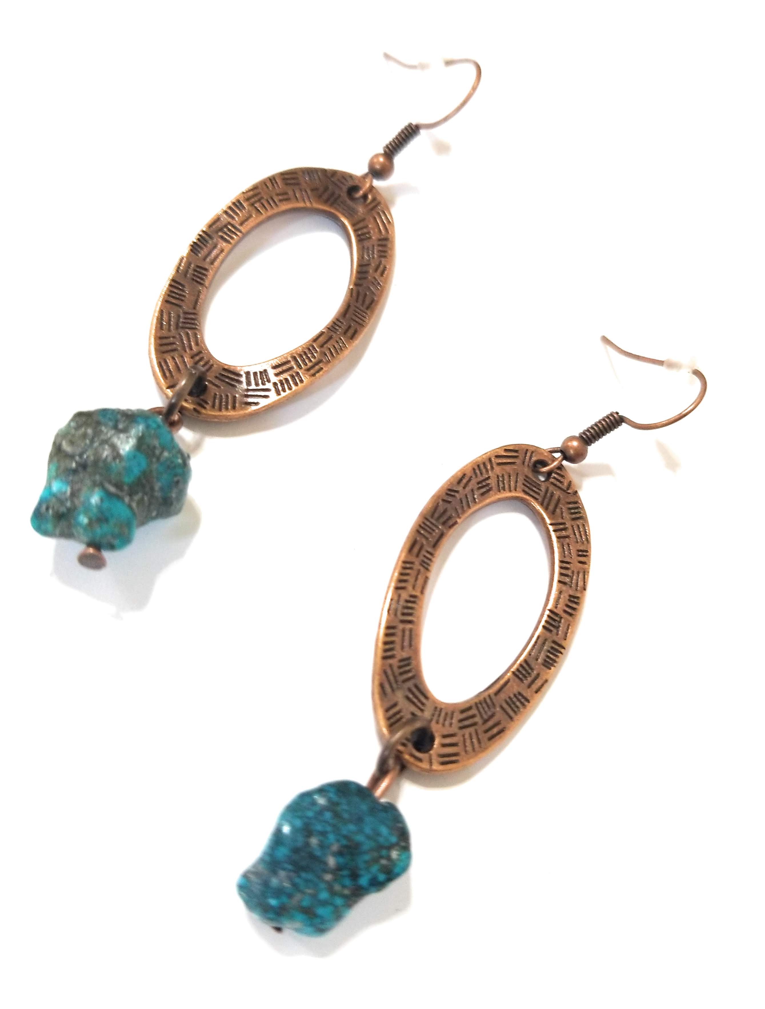 Bundle Deal-Franco Southwestern Weekender Bag + Hammered Copper Turquoise Earrings Bundle - Ranch Junkie Mercantile LLC